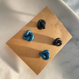 Women’s earrings lot of TWO polymer clay knot